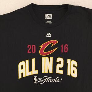 Majestic Cleveland Cavaliers Graphic Basketball Shirt Mens Size XL Black